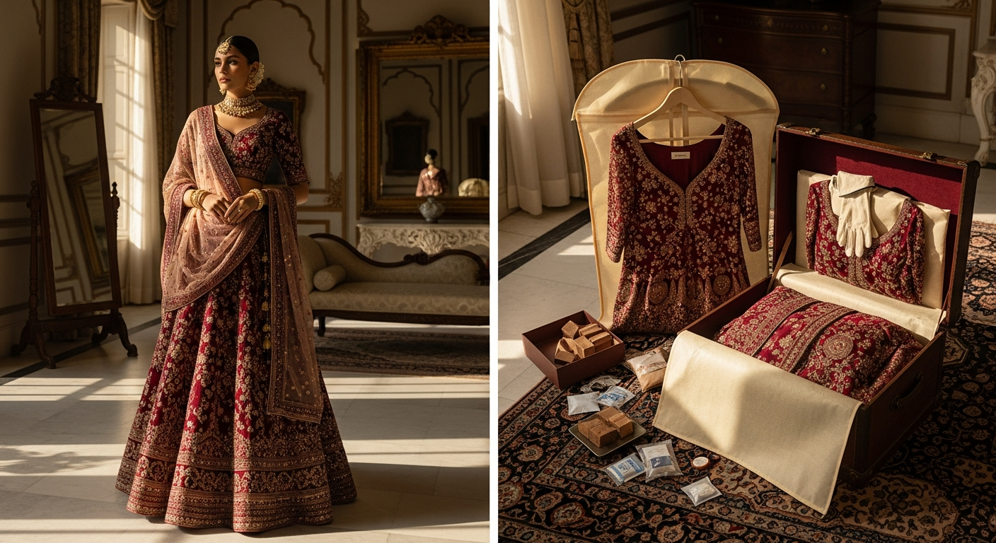 How-to-Store-Heavy-Bridal-Lehengas-to-Prevent-Tarnishing