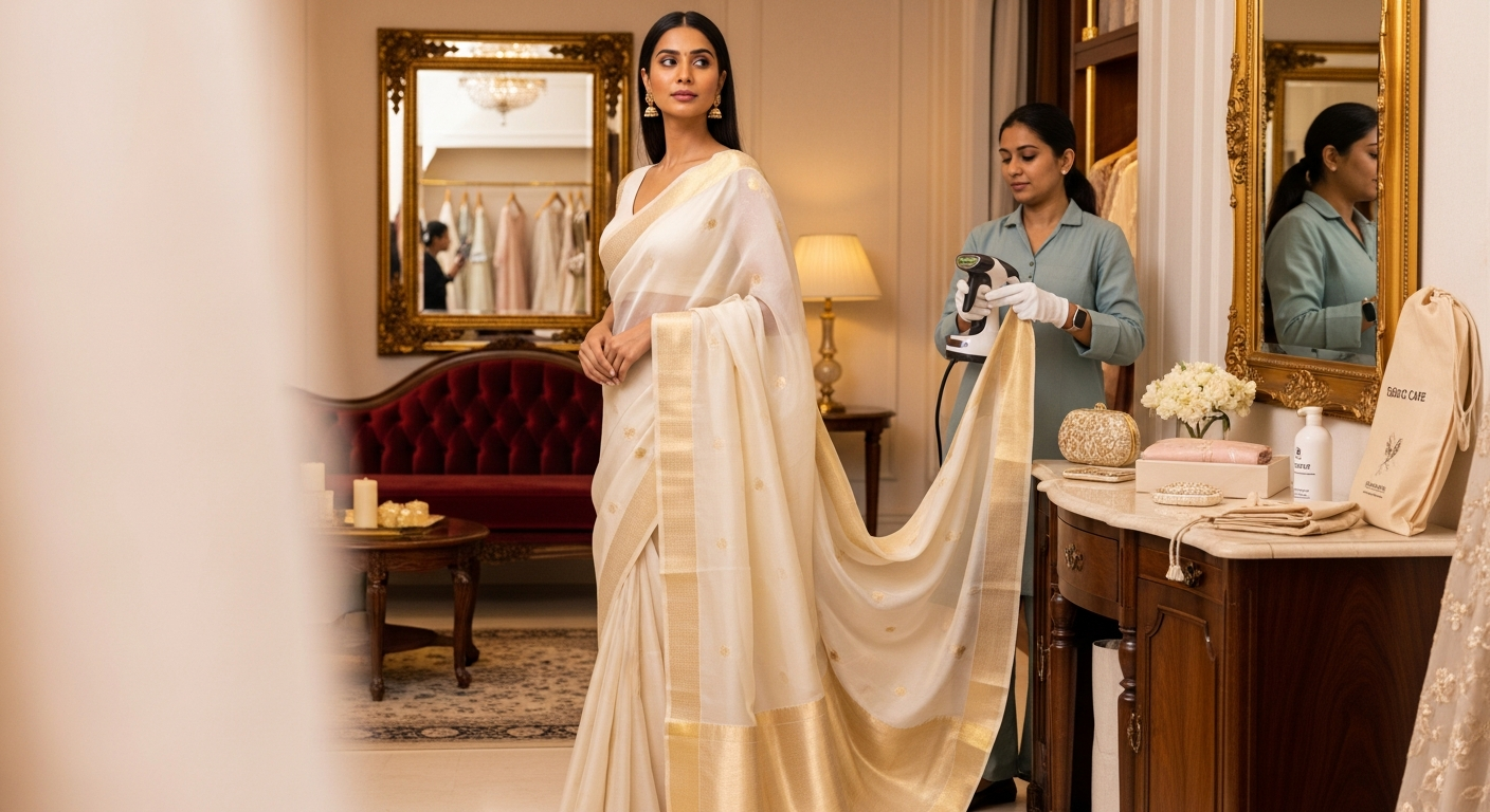 Organza-Saree-Maintenancenull-How-to-Keep-them-Stiff-and-Wrinkle-Free