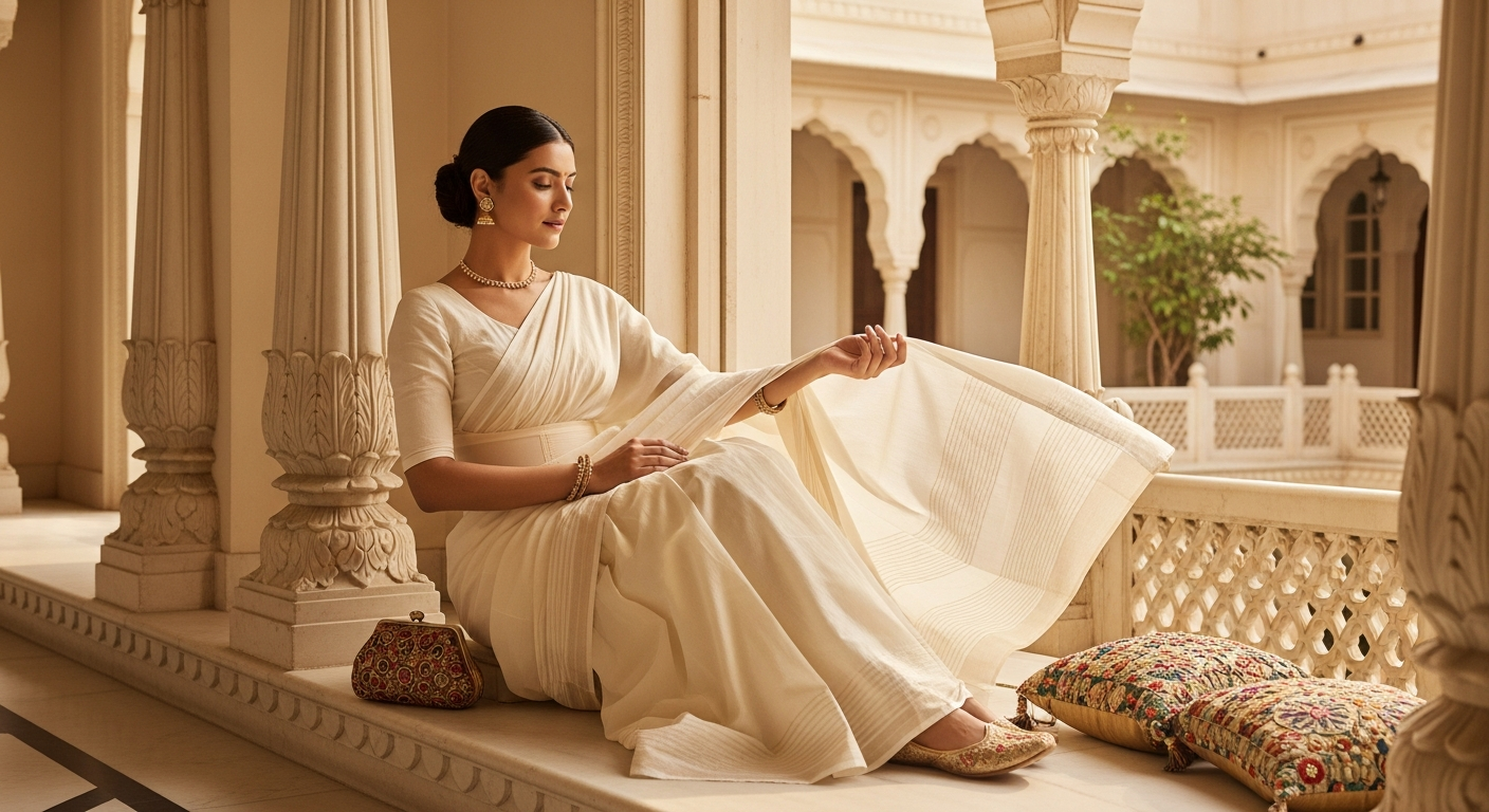 Can-You-Sit-Comfortably-in-Saree-Shapewear?-A-Complete-Guide