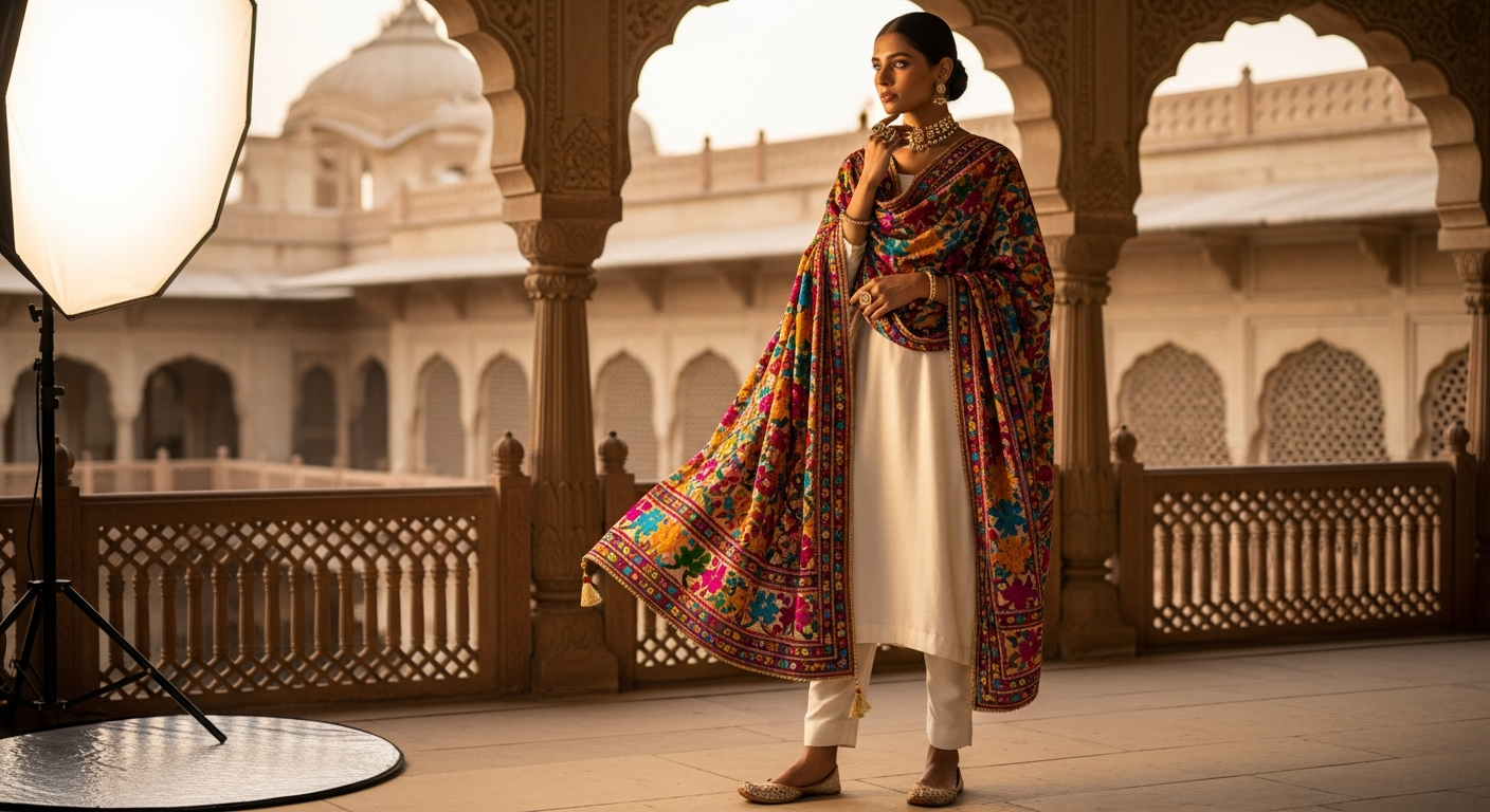 Phulkari-Dupattanull-Styling-the-Punjabi-Embroidery-with-Plain-Suits