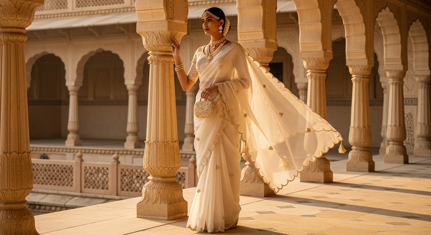 Recreating-Alia-Bhatt's-Ivory-Wedding-Saree-Look-on-a-Budget