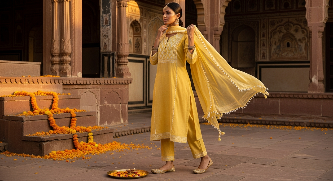 Affordable-Haldi-Outfitsnull-Yellow-Kurtas-Under-â‚¹2000