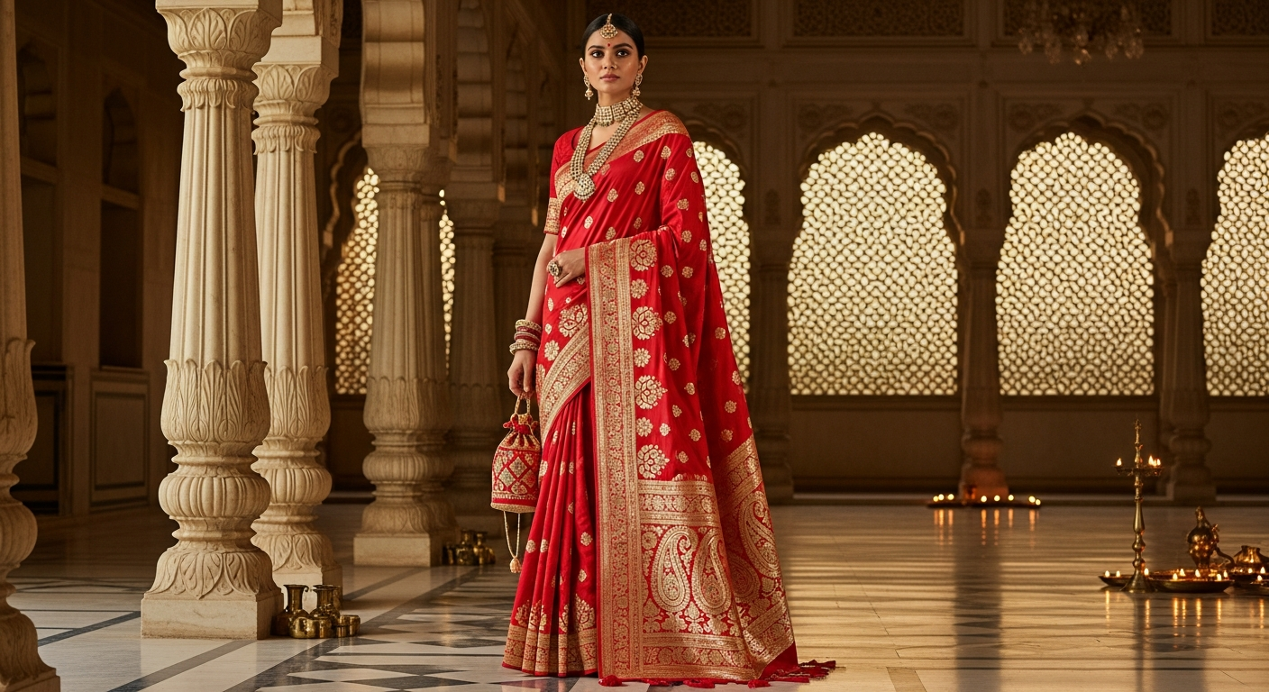 First-Diwali-After-Marriagenull-Red-&-Gold-Outfit-Ideas