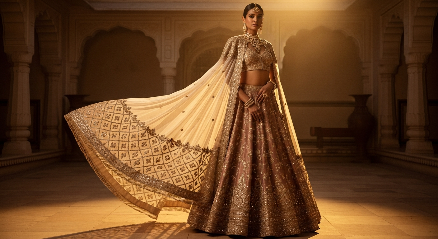Cape-Style-Dupatta-Drapingnull-The-Hands-Free-Trend-for-Sangeet-Nights
