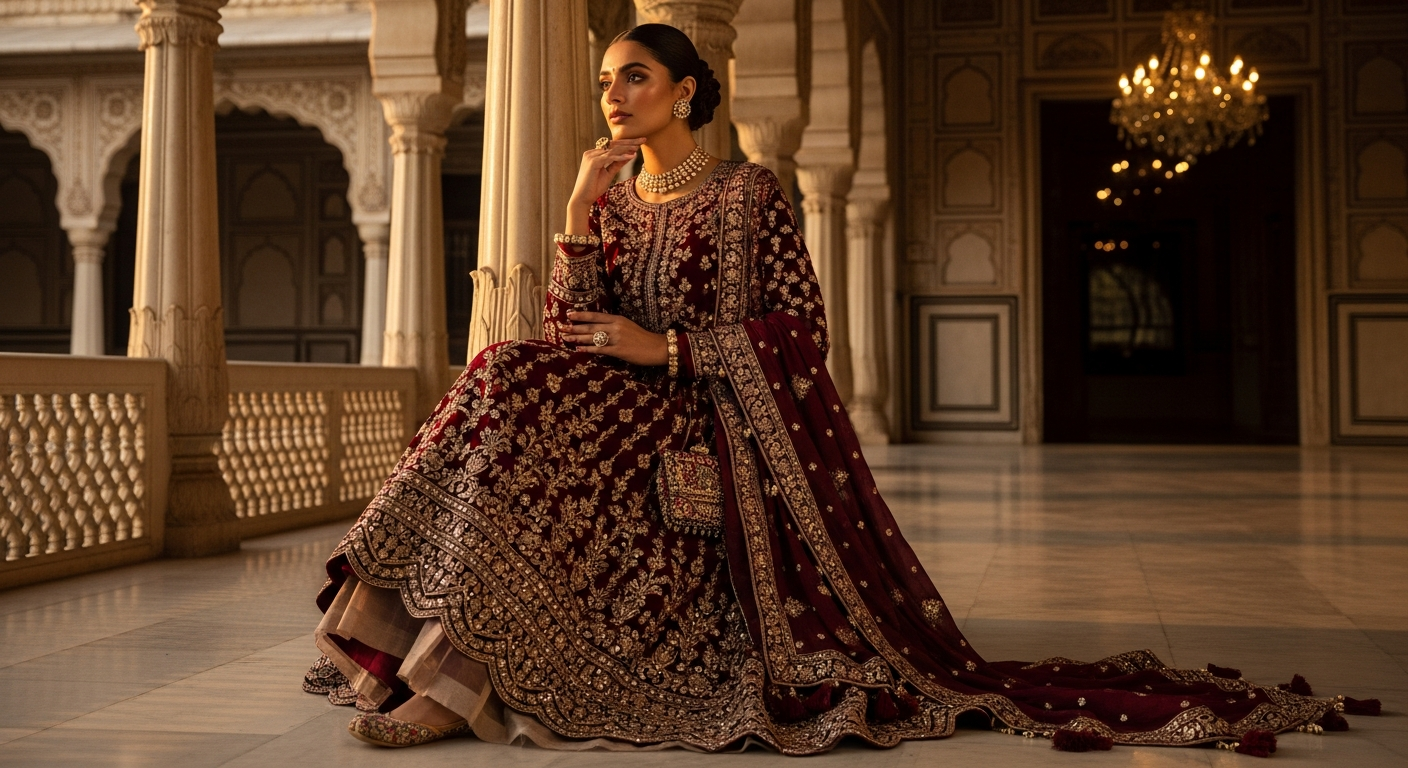 How-to-Style-a-Heavy-Indian-Gown-with-Minimalist-Jewelry