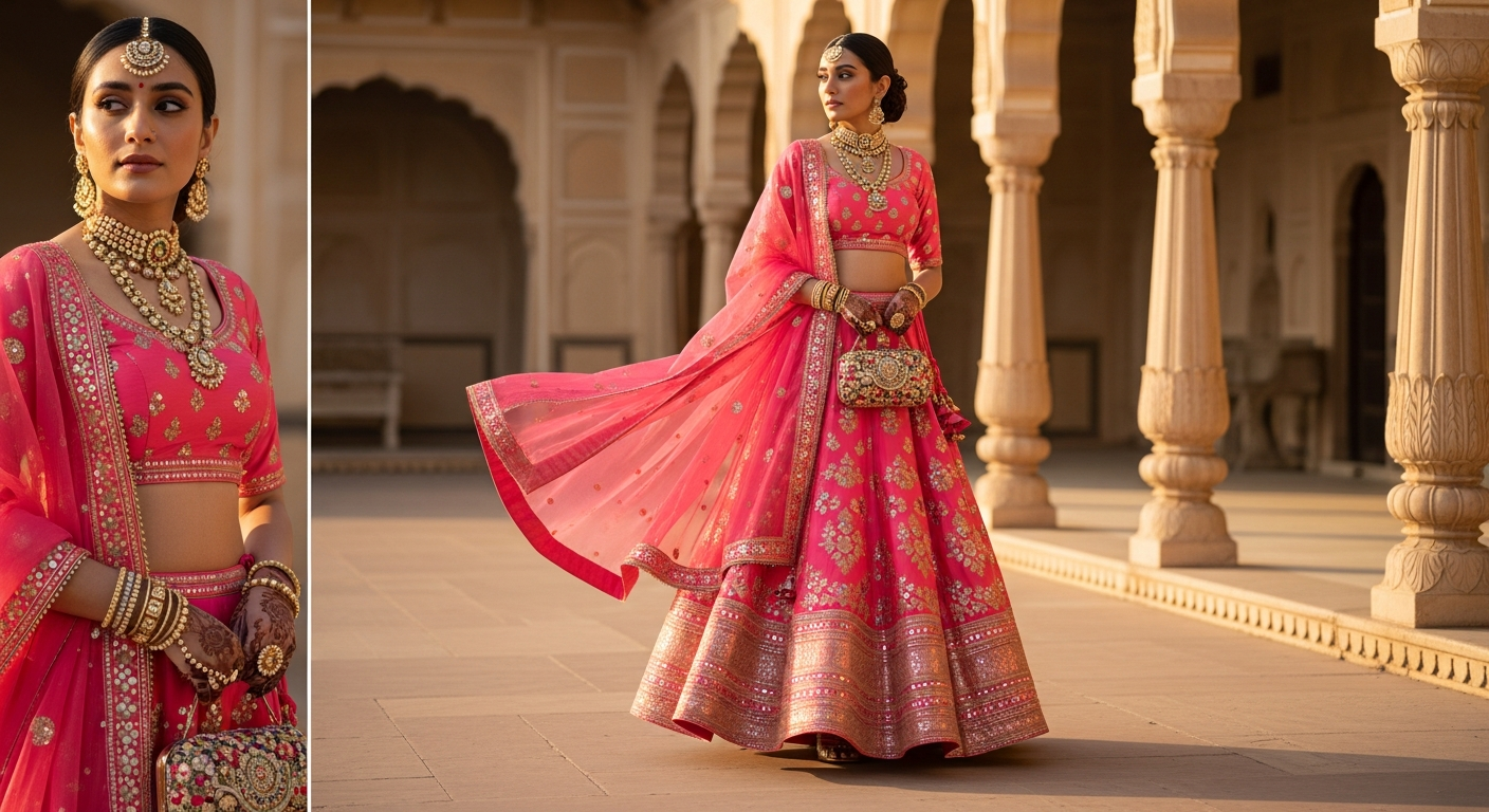 Neon-Lehengasnull-How-to-Pull-Off-Bright-Colors-at-a-Day-Wedding