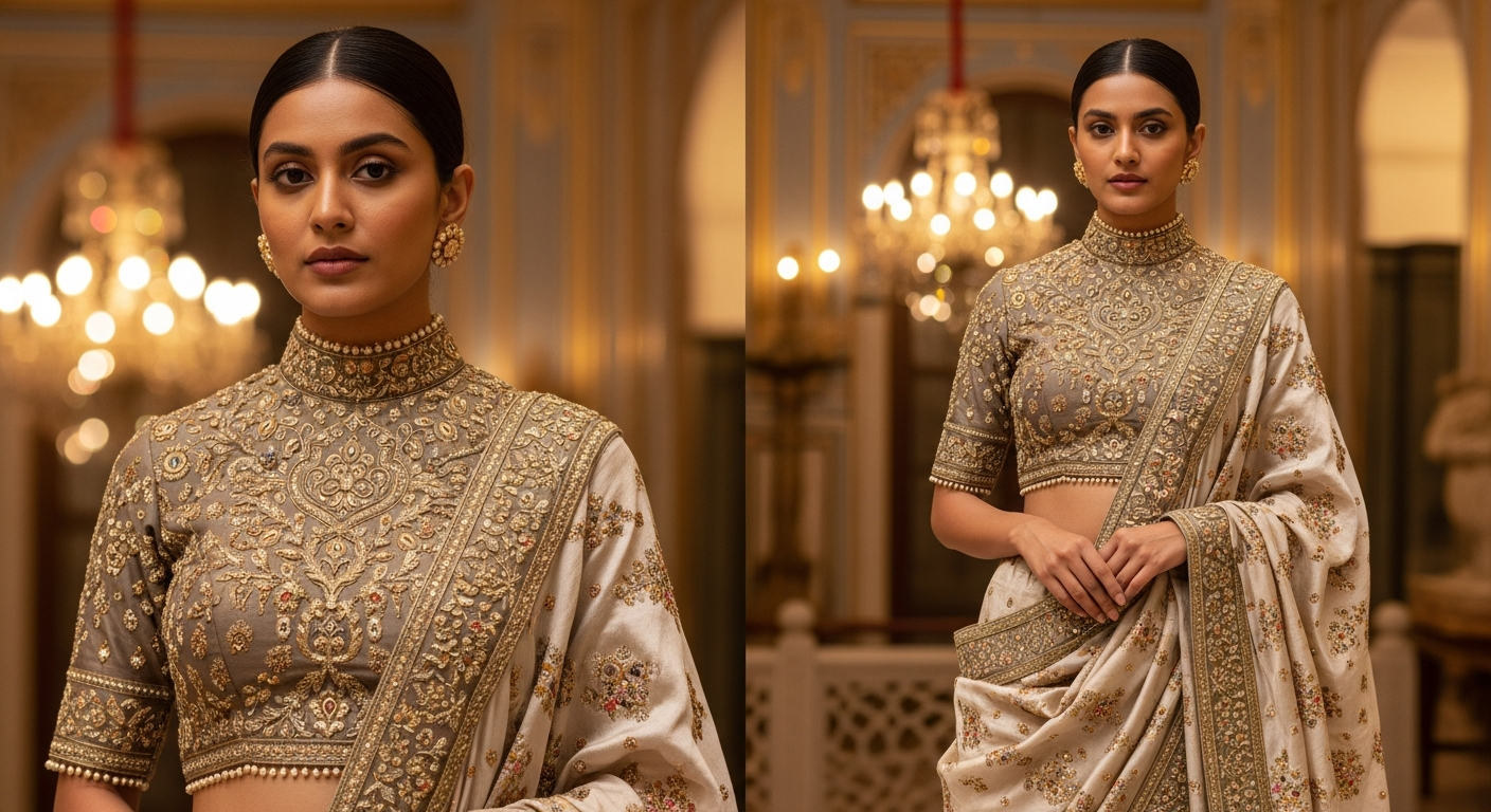 High-Neck-Blouse-Stylingnull-The-Royal-Look-for-Receptions