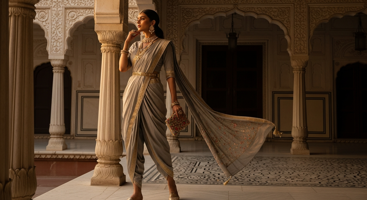 Dhoti-Style-Sareesnull-The-Comfort-of-Pants-with-the-Look-of-a-Saree