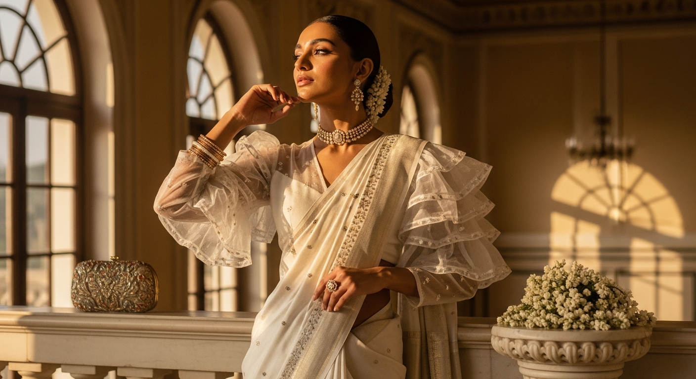 Ruffle-Sleeve-Blousesnull-Adding-Drama-to-Your-Simple-Saree