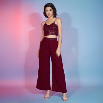 Net Fabric Gown with Pearl & Embroidery by Shreekama