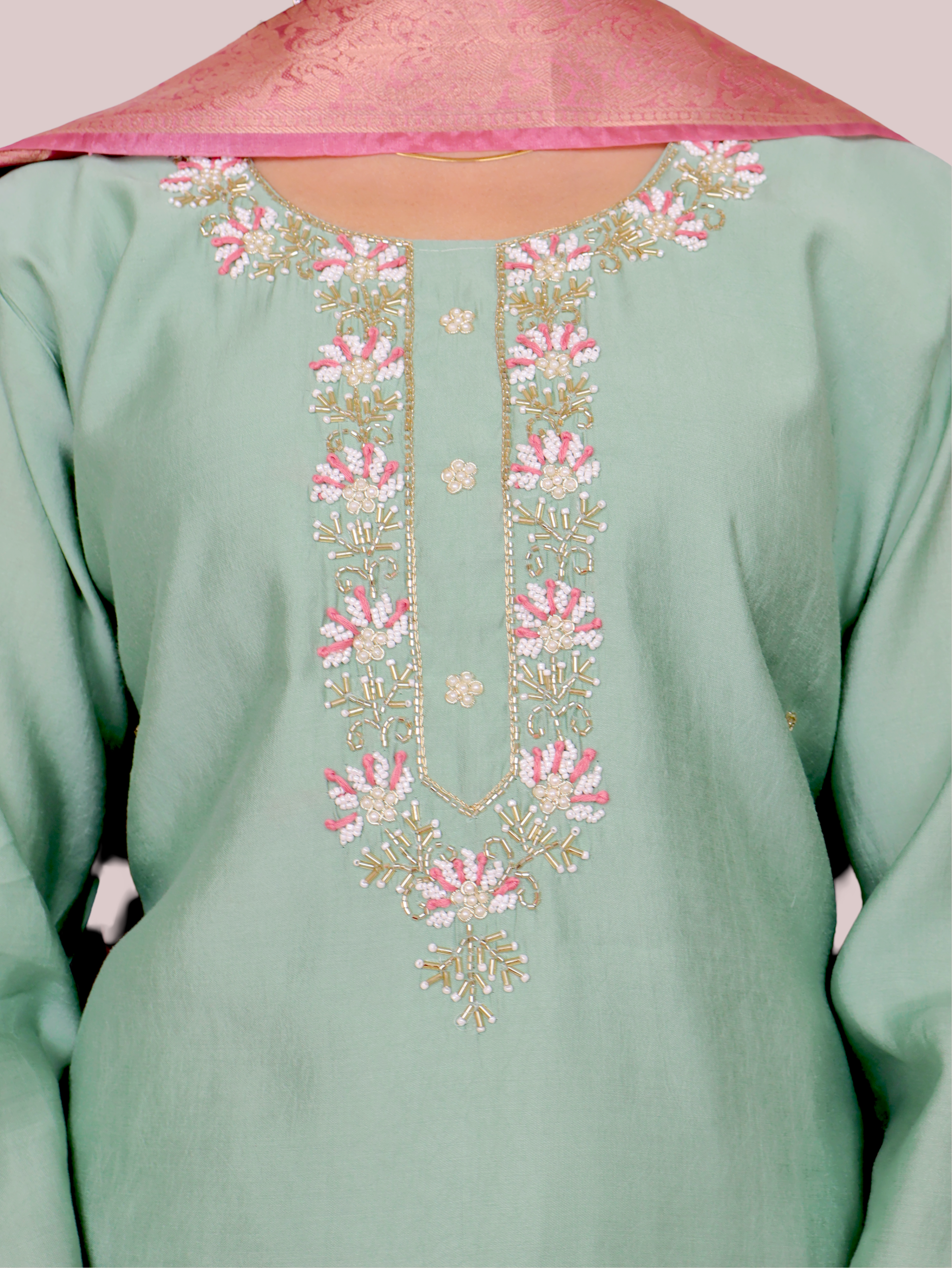 Woman Straight Suit Set with Pant &amp; Dupatta