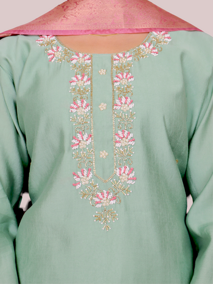 Woman Straight Suit Set with Pant &amp; Dupatta