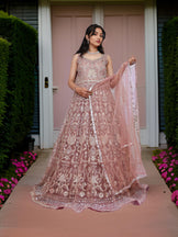 Nude Gown with Stones & Embroidery Work  by Shreekama