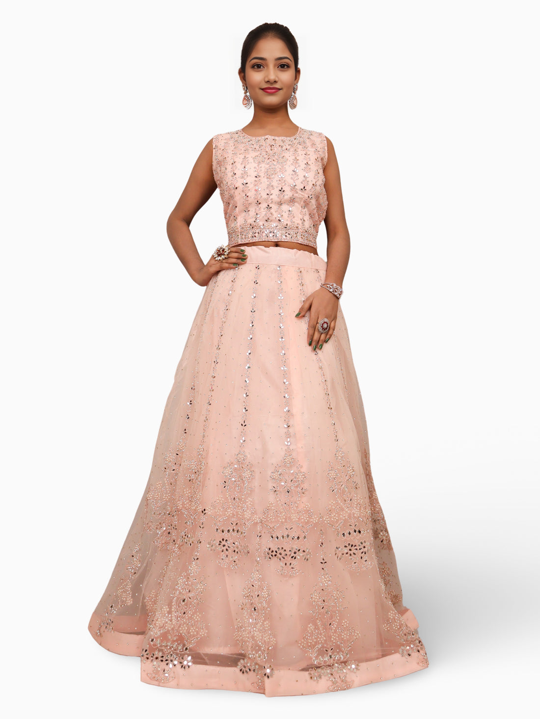 Designer Lehenga Choli with Embroidery and Mirror Peal Work by Shreekama Lemon Yellow Designer Lehenga for Party Festival Wedding Occasion in Noida