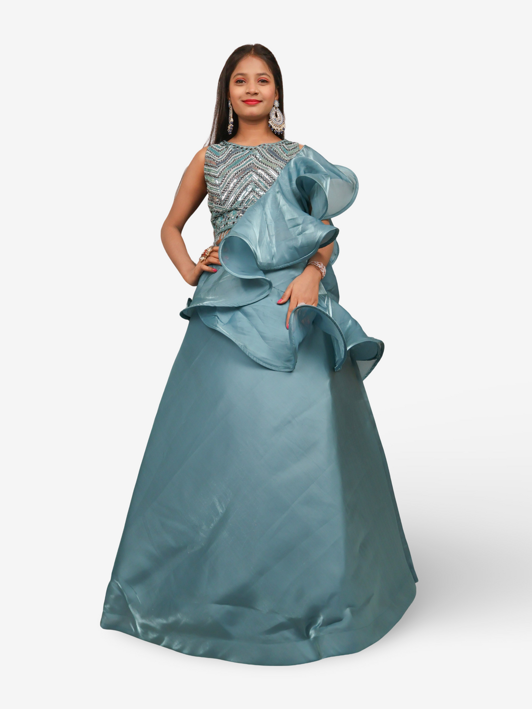 Designer Saree with Heavy Sequin & Stone Work by Shreekama main image 0