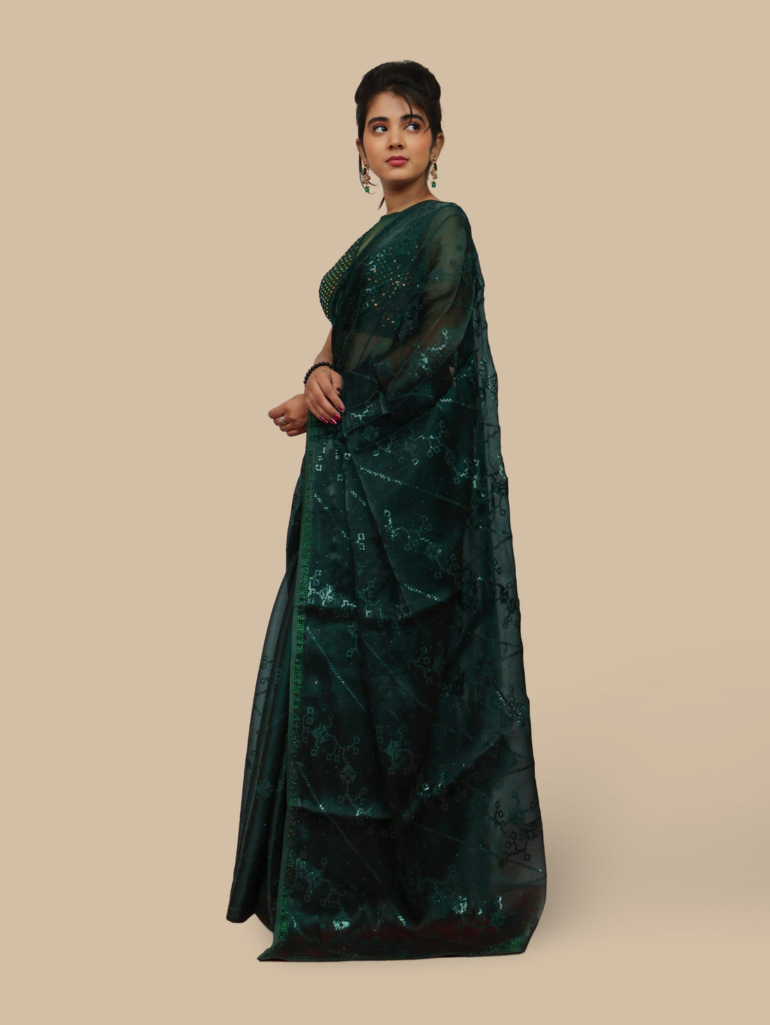Designer Saree with Heavy Sequin &amp; Stone Work by Shreekama