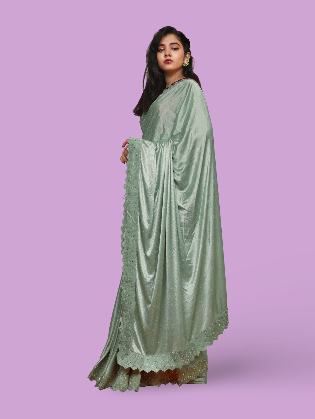 Designer Saree with Heavy Sequin & Stone Work by Shreekama