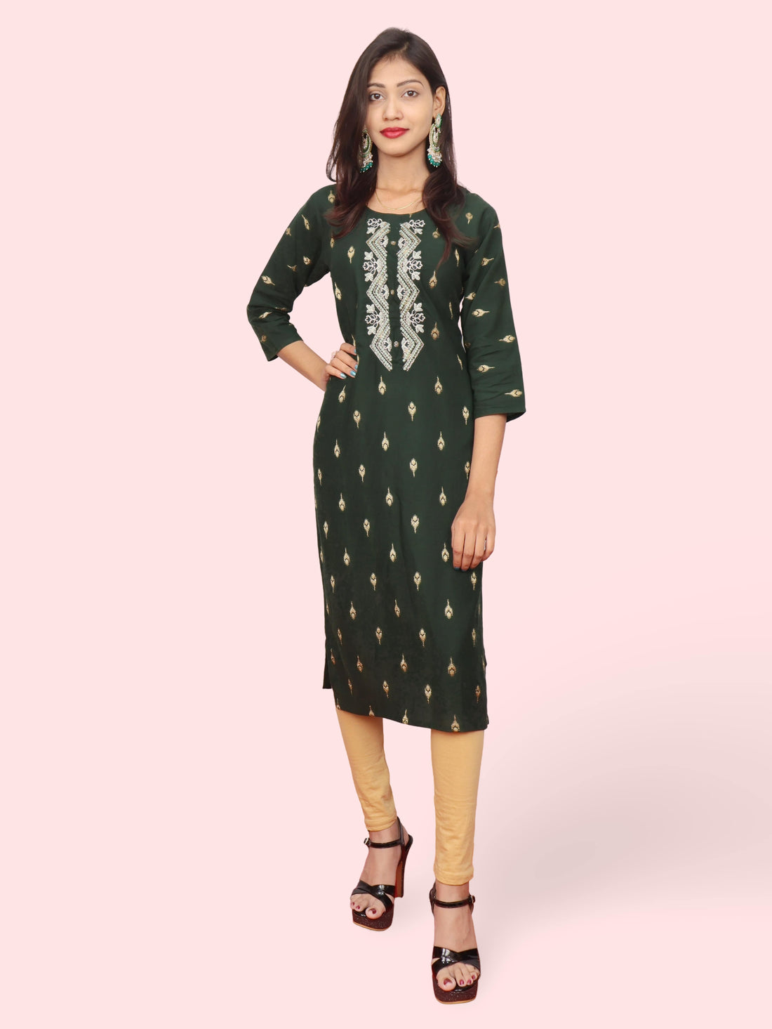 Cotton Kurti with Stunning Embroidered Neck